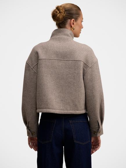 Forever New Kira Funnel Neck Jacket, Mushroom Neutral - view 2, Mushroom Neutral