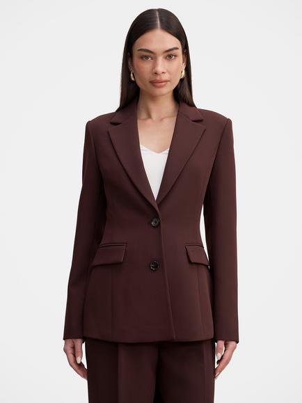 Forever New Lee Nipped Waist Blazer, Plum Suit, Plum Suit