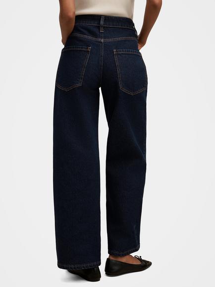Forever New Petite Nicki Mid Rise Straight Leg Jeans - view 2, Dark Indigo