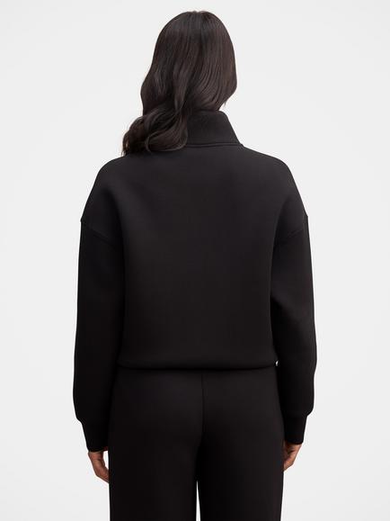 Forever New Hattie Zip Neck Jumper, Black - view 2, Black