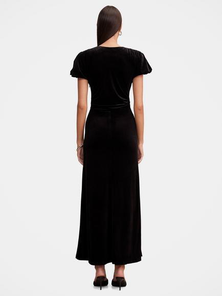 Forever New Elma Velvet Ruched Maxi Dress, Black - view 2, Black