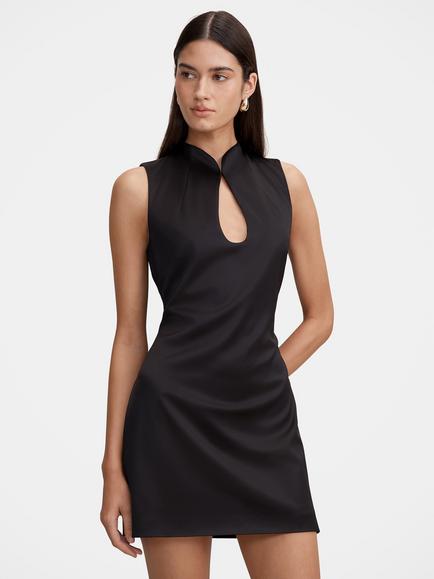Forever New Jade Sculpted A-Line Mini Dress, Black, Black