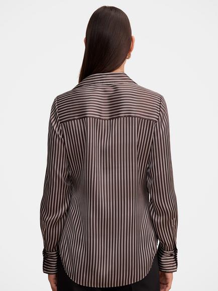 Forever New Harvey Long Sleeve Stripe Shirt, Baxter Stripe - view 2, Baxter Stripe