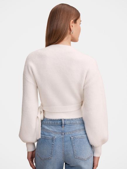Forever New Hollie V-Neck Wrap Cardigan, Porcelain - view 2, Porcelain