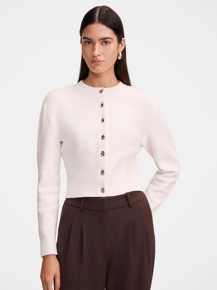 Forever New Kaia Deep Hem Cardigan, Cream, Cream