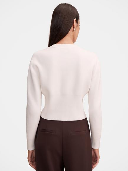 Forever New Kaia Deep Hem Cardigan, Cream - view 2, Cream