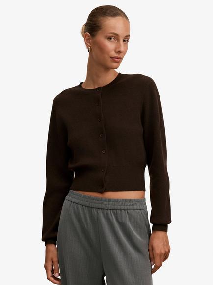Forever New Poppy Jersey Cardigan, Chocolate, Chocolate