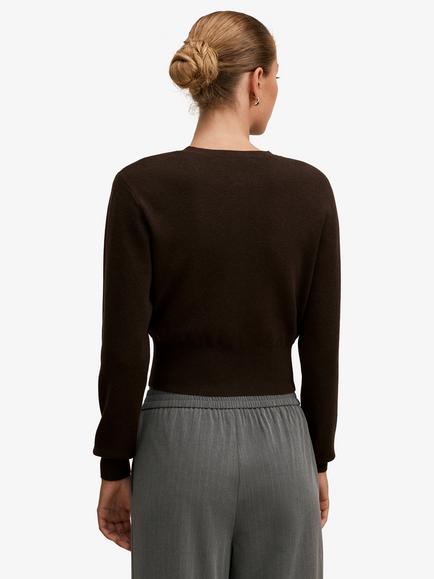 Forever New Poppy Jersey Cardigan, Chocolate - view 2, Chocolate
