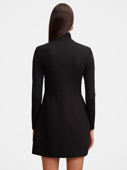 Forever New Bronwyn 2-in-1 Wrap Mini Dress, Black - view 2, Black