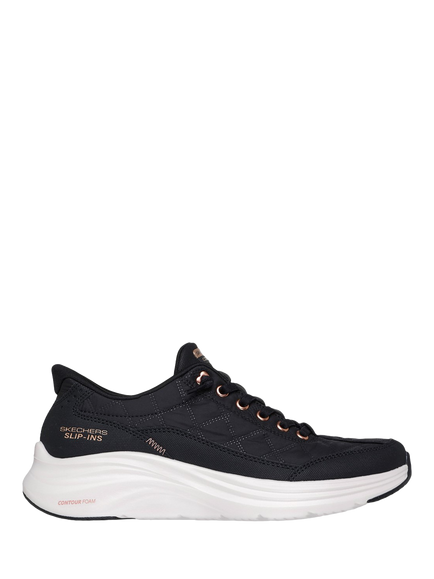Skechers Contour Foam Golden Hour Trainers, Black/Rose Gold, Black/Rose Gold