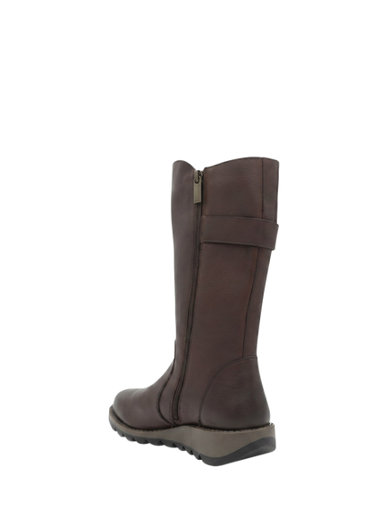 Jones Bootmaker Edita2 Long Leather Boots - view 2, Brown