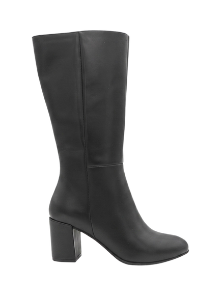 Jones Bootmaker Eirith Heeled Long Leather Boots, Black
