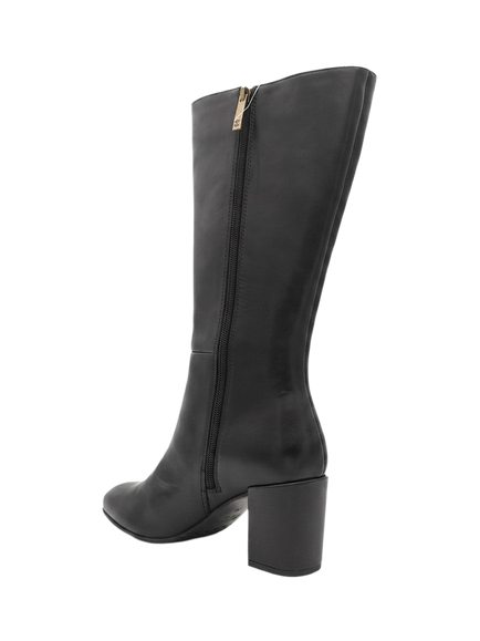 Jones Bootmaker Eirith Heeled Long Leather Boots - view 2, Black
