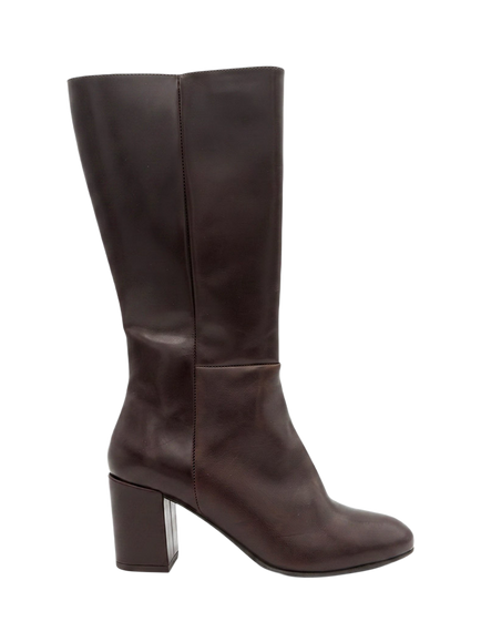Jones Bootmaker Eirith Heeled Long Leather Boots, Brown