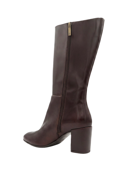 Jones Bootmaker Eirith Heeled Long Leather Boots - view 2, Brown
