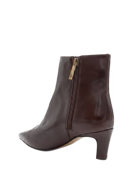 Jones Bootmaker Kassia Leather Ankle Boots, Brown - view 2, Brown