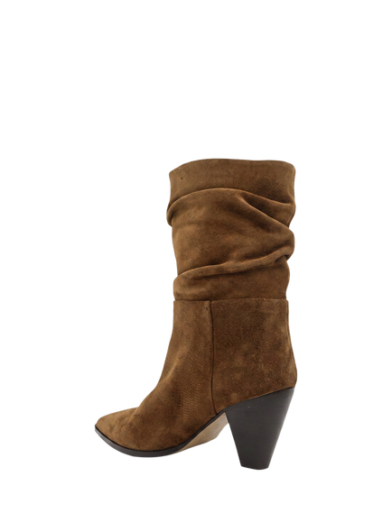 Jones Bootmaker Khalessi Slouched Suede Ankle Boots - view 2, Tobacco