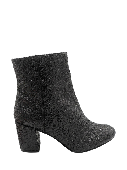 Jones Bootmaker Neptune Glitter Heeled Ankle Boots, Black, Black