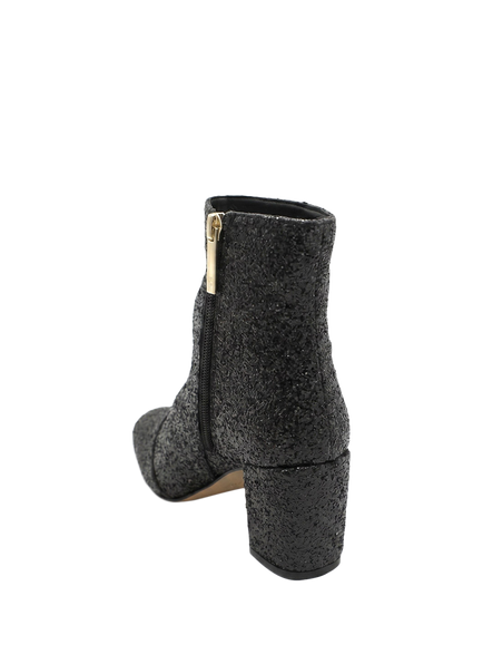 Jones Bootmaker Neptune Glitter Heeled Ankle Boots, Black - view 2, Black