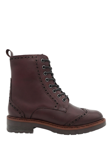 Jones Bootmaker Noho Leather Brogue Boots, Burgundy