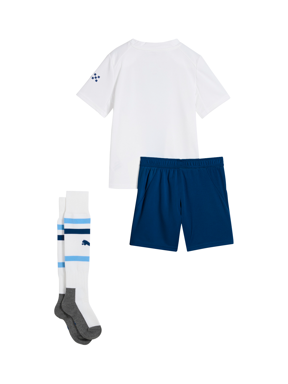 PUMA Kids' Manchester City Mini Football Kit, White/Blue