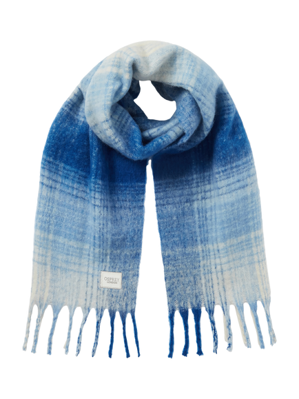 OSPREY LONDON The Adele Check Scarf, Blue