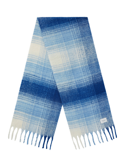 OSPREY LONDON The Adele Check Scarf - view 2, Blue