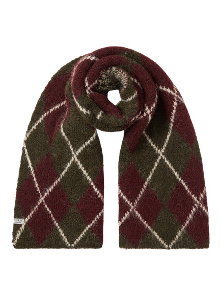 OSPREY LONDON The Argyle Scarf, Burgundy/Multi