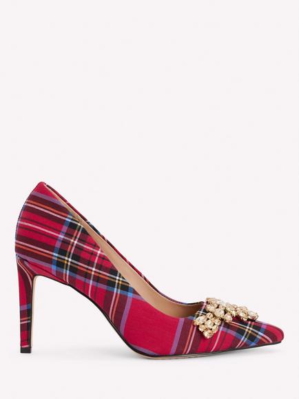 Boden Embellished Bow Detail Stiletto Heel Court Shoes, Red/Multi, Red/Multi