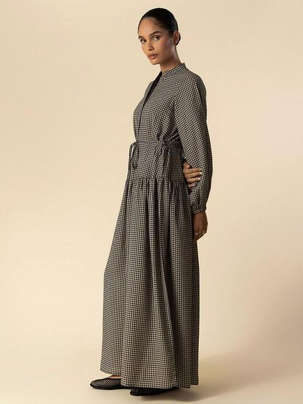 Aab Micro Houndstooth Dress, Black/Multi - view 2, Black/Multi