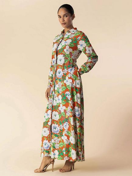 Aab Vintage Blooms Floral Maxi Dress, Multi - view 2, Multi
