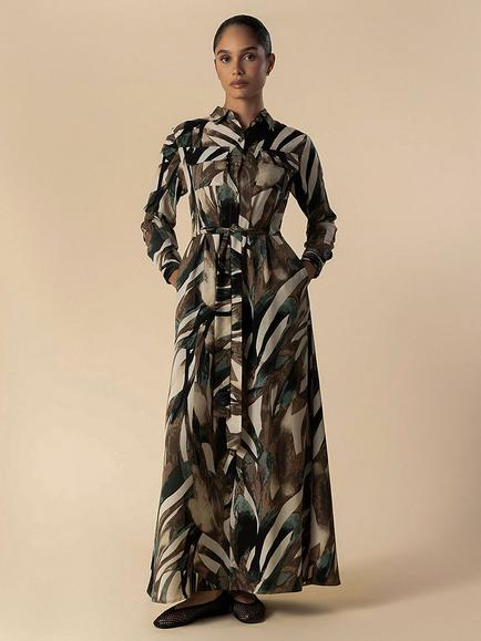 Aab Zuri Maxi Dress, Green/Multi, Green/Multi