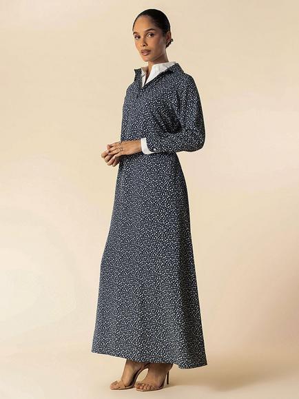 Aab Blue Floral Print Maxi Dress, Blue/Multi - view 2, Blue/Multi