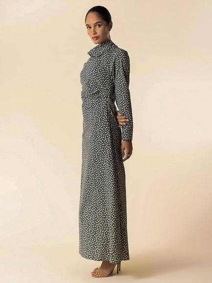 Aab Dew A-Line Maxi Dress, Grey/Multi - view 2, Grey/Multi