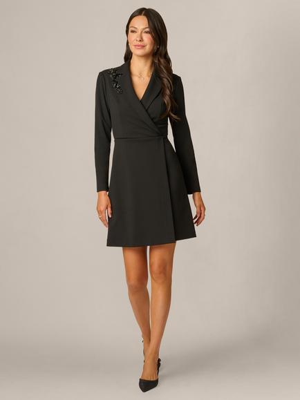 Adrianna Papell Bead Detail Blazer Dress, Black