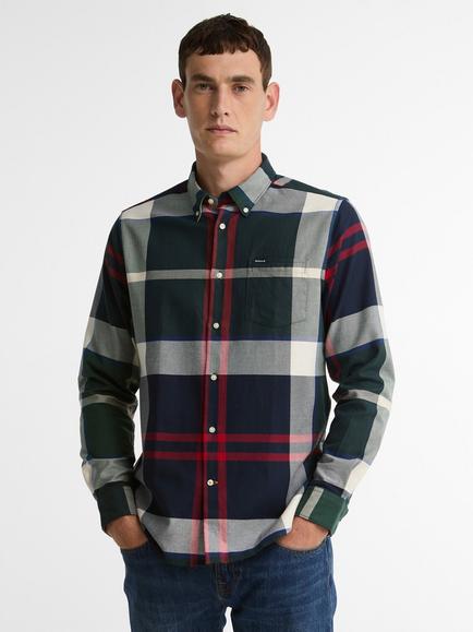 Barbour Dunoon Tartan Tailored Shirt, Evergreen/Multi, Evergreen/Multi