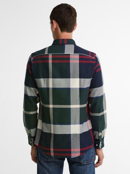 Barbour Dunoon Tartan Tailored Shirt, Evergreen/Multi - view 2, Evergreen/Multi