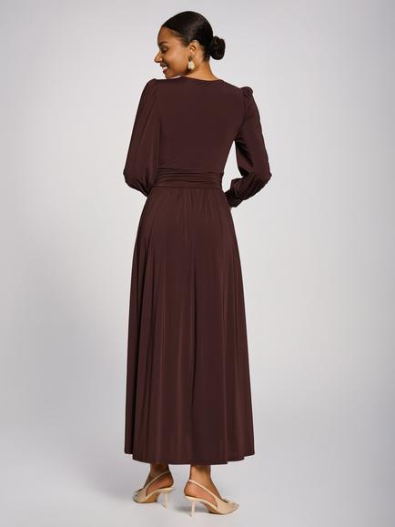 Jolie Moi Long Sleeve Super Soft Jersey Maxi Dress - view 2, Brown
