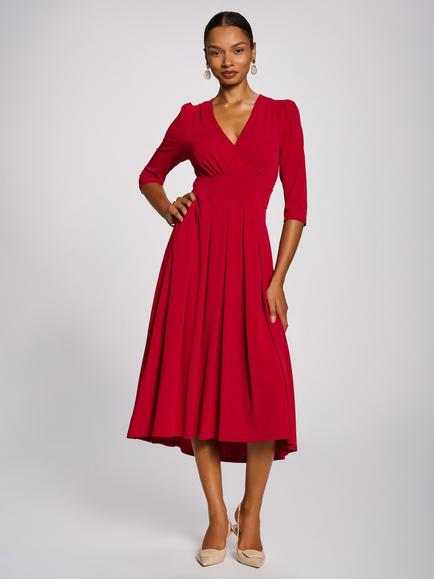 Jolie Moi Sheen Jersey Midi Dress, Red