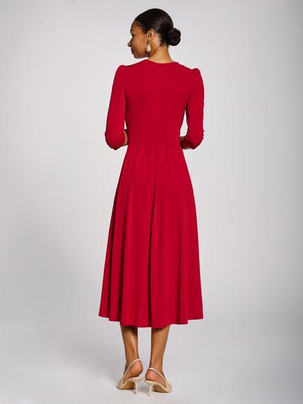 Jolie Moi Sheen Jersey Midi Dress - view 2, Red