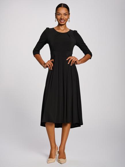 Jolie Moi Round Neck Jersey Dress, Black