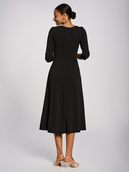 Jolie Moi Round Neck Jersey Dress - view 2, Black