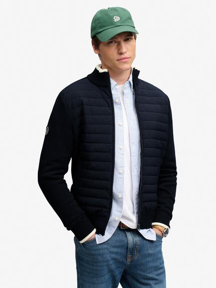 Superdry Straight Baffle Hybrid Jacket, Eclipse Navy, Eclipse Navy