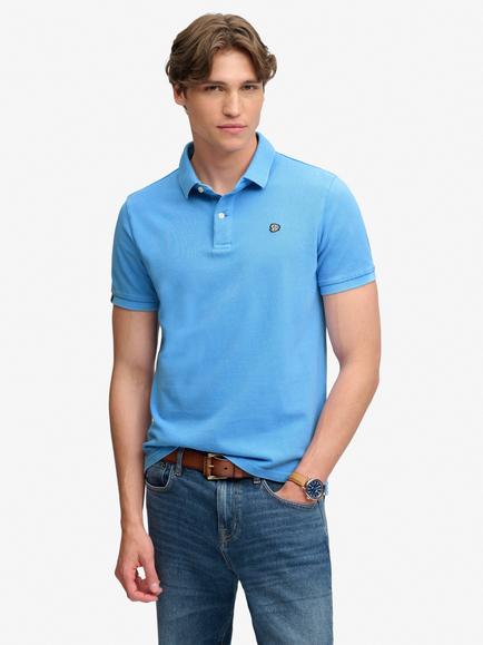 Superdry Vintage Destroy Polo Shirt, Deep Blue Wave, Deep Blue Wave