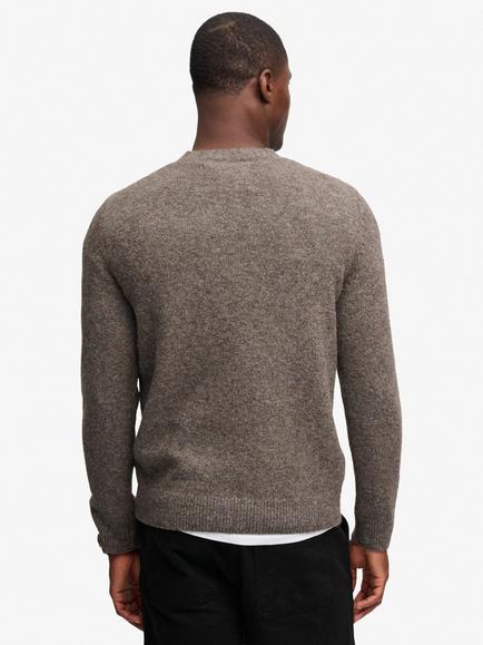 Superdry Brushed Cable Sleeve Jumper, Cocoa - view 2, Cocoa Brown Fleck
