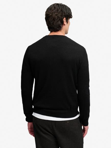 Superdry Essential Lightweight Wool Blend Jumper, Black - view 2, True Black