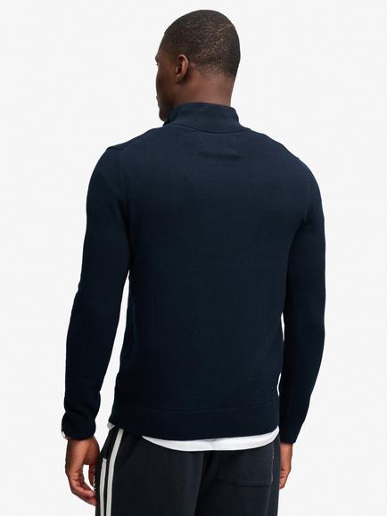 Superdry Prep Essential Cotton Half Zip Jumper, Eclipse Navy - view 2, Eclipse Navy