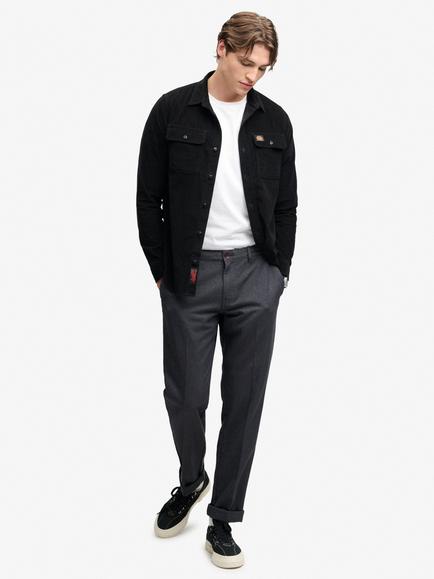 Superdry Premium Textured Regular Chinos, Charcoal, Charcoal