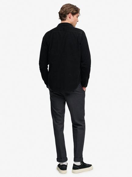 Superdry Premium Textured Regular Chinos, Charcoal - view 2, Charcoal