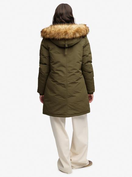 Superdry Hooded Everest Water Resistant Parka Jacket, Washed Khaki - view 2, Washed Khaki